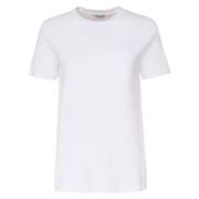 Witte Katoenen T-shirt met Borstzak Max Mara , White , Dames