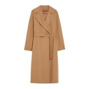 Elegant Wool Blend Coat Max Mara , Brown , Dames