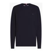 Verfijnde Structuur Crew Neck Trui Tommy Hilfiger , Blue , Heren