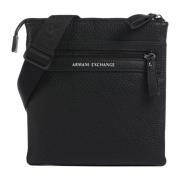 Zwarte Crossbody Tas met Voorvak met Rits Armani Exchange , Black , He...