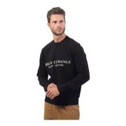 Zwarte Sweater French Terry Stretch Armani Exchange , Black , Heren