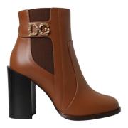 Bruin Lederen Amore Hakken Enkellaarsjes Schoenen Dolce & Gabbana , Br...