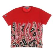 Rode Mannen Tee met Octopus Print Octopus , Red , Heren