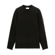 Geribbelde Crewneck Sweater (Zwart) Stone Island , Black , Heren