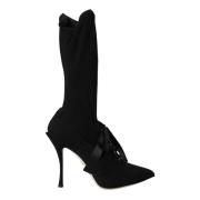 Zwarte Stiletto Hakken Mid Calf Laarzen Dolce & Gabbana , Black , Dame...