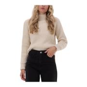 Beige Gebreide Pullover Selma Trui Selected Femme , Beige , Dames