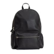 Zwarte Gehamerd Leren Rugzak Orciani , Black , Unisex