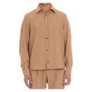 Kameel Overshirt Lana Stretch Knoopmanchetten Herno , Brown , Heren