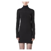 Bimateriaal Jurk Thom Krom , Black , Dames