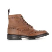 Handgemaakte Cognac Brogue Laarzen Tricker's , Brown , Heren