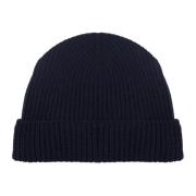 Blauwe Geribbelde Beanie Muts Eleventy , Blue , Heren