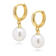 Mens Pearl Drop Earrings Nialaya , Yellow , Heren