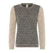 Casual Jaquard Pullover Blouse Duif Beige Skovhuus , Black , Dames