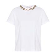 Casual Katoenen T-shirt met Uniek Ontwerp Valentino Garavani , White ,...