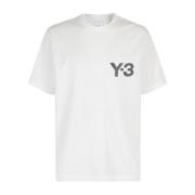 Logo Korte Mouw T-shirt Y-3 , White , Heren