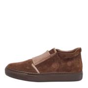 Pre-owned Leather sneakers Armani Pre-owned , Brown , Heren