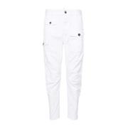 Cargo Broek in Katoen Elastaan Mix Dsquared2 , White , Heren