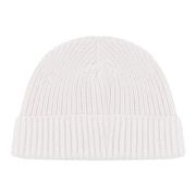 Geribbelde Beanie Muts in Zand Wol Eleventy , Beige , Heren