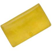 Pre-owned Leather wallets Chanel Vintage , Yellow , Dames