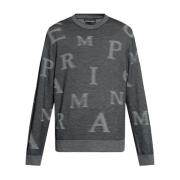 Grijze Wol Crewneck Sweater Emporio Armani , Gray , Heren