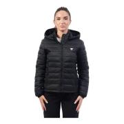 Zwarte Nylon Gerecyclede Oceaan Puffer Jas Guess , Black , Dames