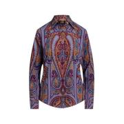 Paisley Print Shirt Lichtgewicht Crêpe Ralph Lauren , Multicolor , Dam...