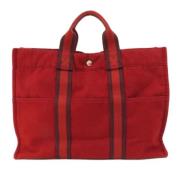 Pre-owned Canvas totes Hermès Vintage , Red , Dames