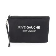 Pre-owned Leather clutches Yves Saint Laurent Vintage , Black , Dames