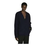 Gezellig Wolmix Gebreid Vest Yohji Yamamoto , Blue , Heren