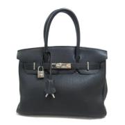 Pre-owned Leather handbags Hermès Vintage , Black , Dames