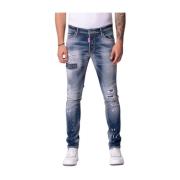 Roze Geborduurde Jeans Blauw My Brand , Blue , Heren