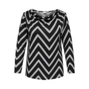 Waterfall Top met Zig Zag Print Only Carmakoma , Multicolor , Dames