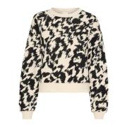 Zwart Scratch Print Sweatshirt Part Two , Black , Dames