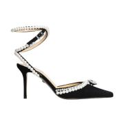 Elegante Slingback Pumps in Zwart Suède Mach & Mach , Black , Dames