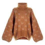 Bruine Paard Sweater Korte Trui Hést , Brown , Dames