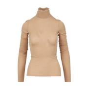 Gouden Turtleneck Lurex Tulle Sweater Simona Corsellini , Yellow , Dam...