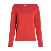 Jersey Stitch Boat-Neck Sweater Tommy Hilfiger , Red , Dames