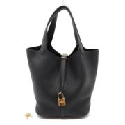 Pre-owned Leather handbags Hermès Vintage , Black , Dames