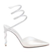 Witte Slingback Hiel met Vlechtontwerp René Caovilla , Gray , Dames