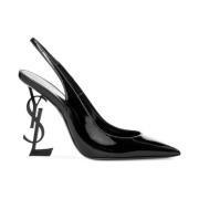 Zwarte Slingback Pumps Saint Laurent , Black , Dames