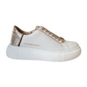 Eco-Greenwich Leren Sneaker Wit Goud Alexander Smith , White , Dames