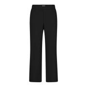 Zwarte Straight-Leg Broek met Elastische Taille MOS Mosh , Black , Dam...