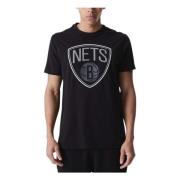 NBA Brooklyn Nets Outline Tee T-shirt New Era , Black , Heren