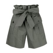 Hoge taille poplin riem shorts Emporio Armani , Green , Dames