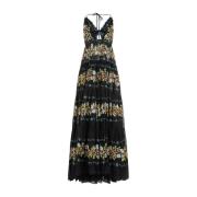 Zwarte Bloemen Maxi Jurk Etro , Black , Dames