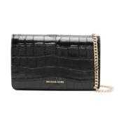 Zwarte Leren Schoudertas Michael Kors , Black , Dames