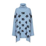 Stijlvolle Poncho met Uniek Ontwerp Dolce & Gabbana , Blue , Dames