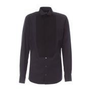 Casual Katoenen Shirt met Uniek Design Dolce & Gabbana , Black , Heren