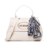 Witte Handtas met Decoratieve Sjaal Love Moschino , White , Dames