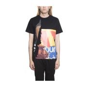 Katoenen Print T-shirt Juun.J , Black , Heren